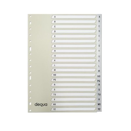 Índice alfabético Dequa - Multitaladro - PP - A4 - Color gris