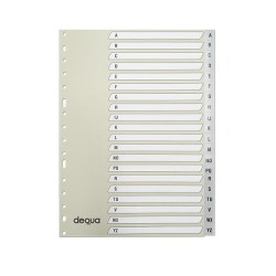 Índice alfabético Dequa - Multitaladro - PP - Folio - Color gris