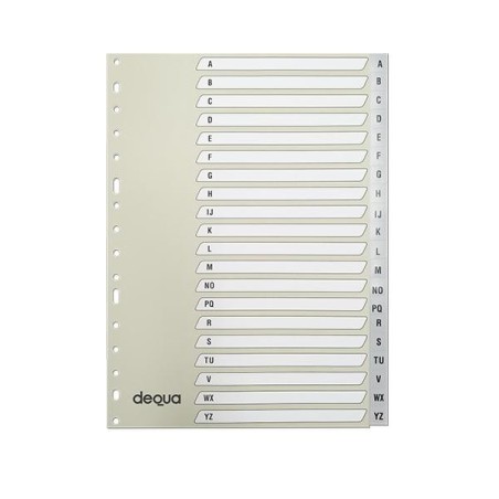 Índice alfabético Dequa - Multitaladro - PP - Folio - Color gris