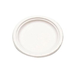 Platos compostables Bunzl - Bagazo - 26 cm - Pack 50 ud