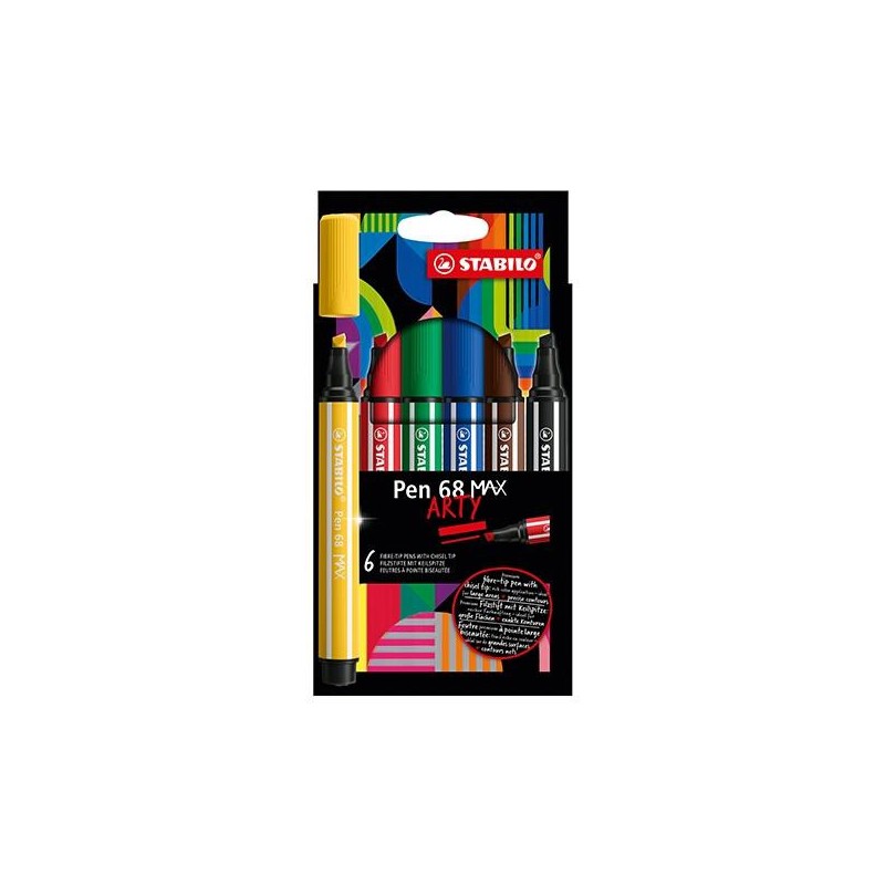 Rotulador Stabilo Pen 68 Max Arty Line - Punta 1-5 mm - Colores surtidos - Estuche 6 ud. Rotulador Stabilo Pen 68 Max Arty Line - Punta 1-5 mm - Colores surtidos - Estuche 6 ud.