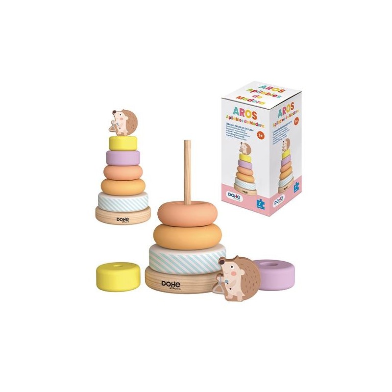 Torre de aros Dohe Educa - Madera - +12 meses - 7 piezas