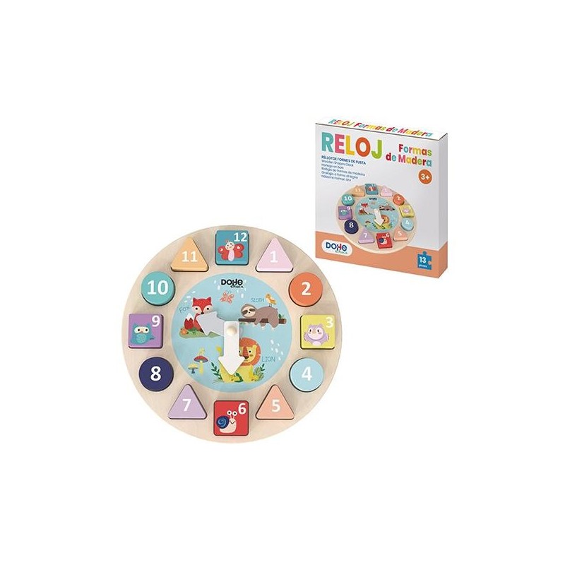 Juego Reloj encajable Dohe Educa - Madera - +3 años - 12 piezas