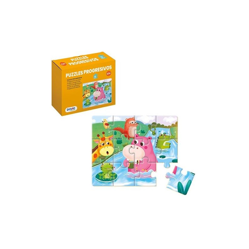 Puzzle progresivo Dohe Educa - Cartón - +2 años - 12 piezas