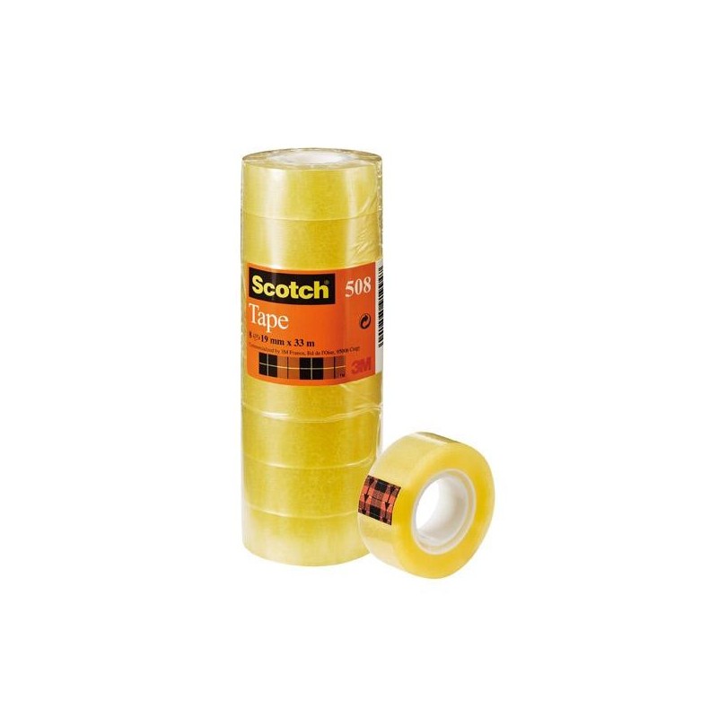 Cinta adhesiva transparente Scotch - 19 mm x 33 m - Torre 8 rollos