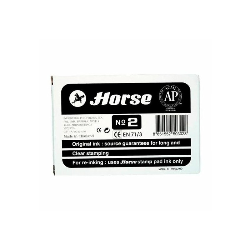 Tampón tinta Horse N2 - 85 x 125 mm - Color negro Tampón tinta Horse N2 - 85 x 125 mm - Color negro