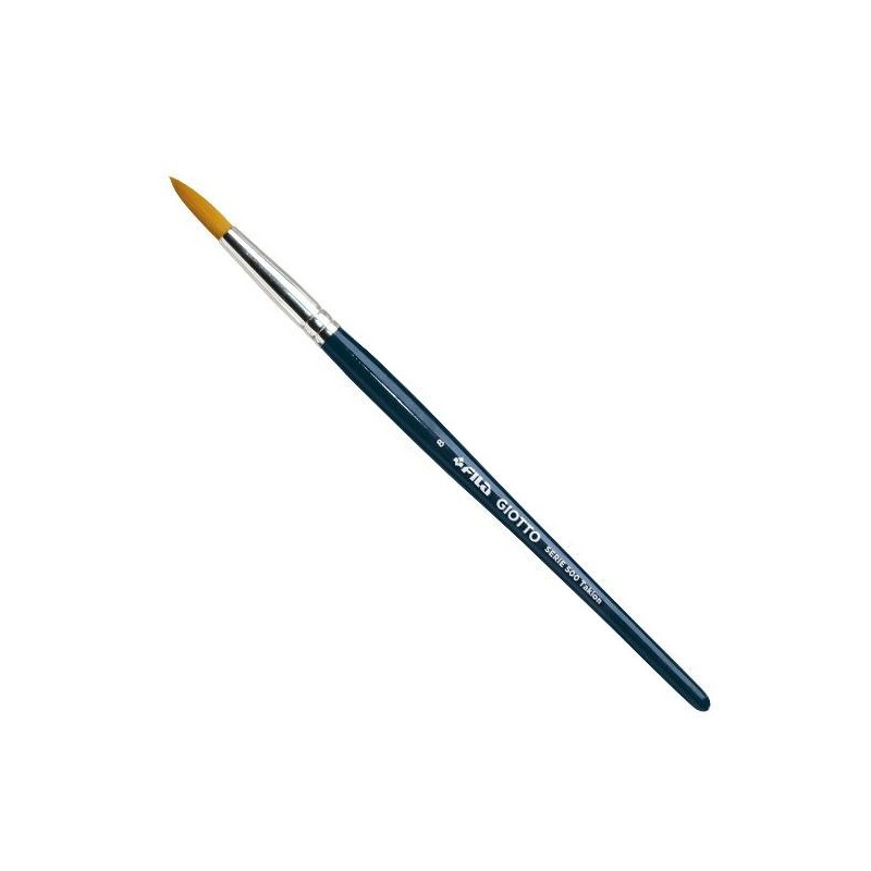 Pincel Giotto Serie 500 Taklon - N 8 - Punta redonda - Fibra sintética - Color azul marino