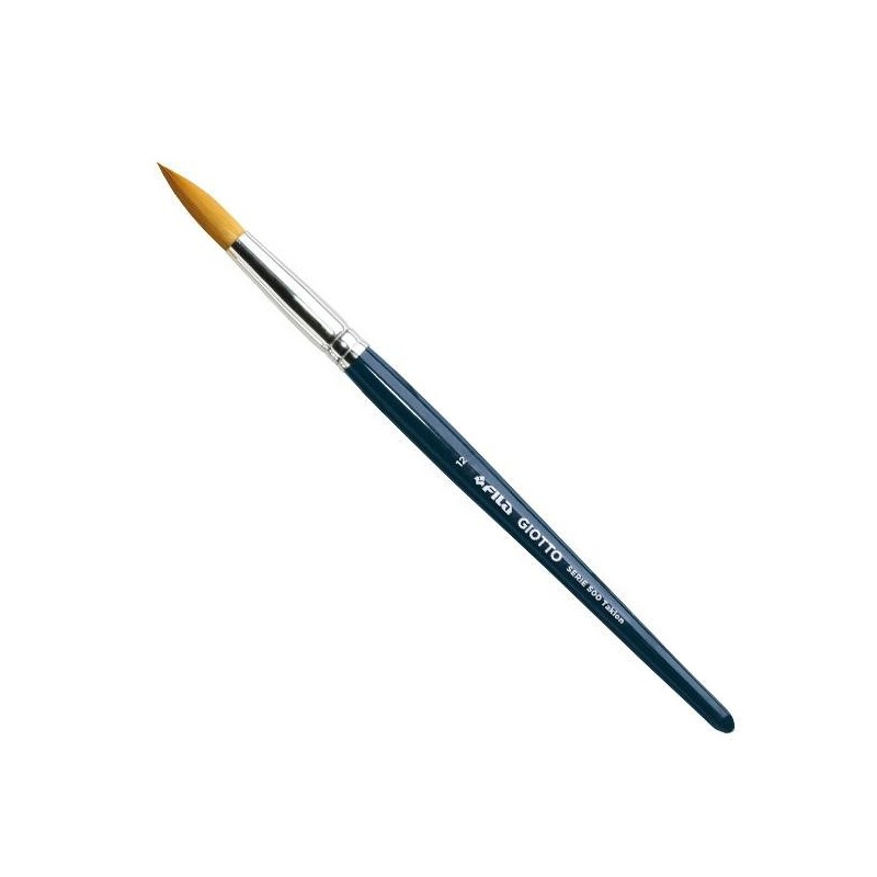 Pincel Giotto Serie 500 Taklon - N 12 - Punta redonda - Fibra sintética - Color azul marino