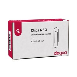 Clips labiados Dequa - N 3 - 42 mm - Caja 100 ud