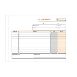Talonario nota de entrega Loan - Catalán - 4 apaisado - Duplicado - 50 x 2 hojas