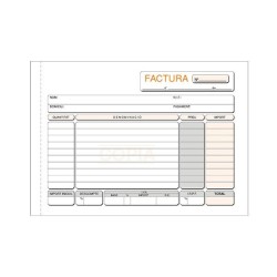 Talonario facturas Loan - Catalán - 4 apaisado - triplicado - 50 x 3 hojas