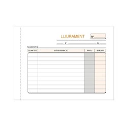 Talonario nota de entrega Loan - Catalán - 8 apaisado - Duplicado - 50 x 2 hojas