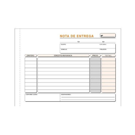 Talonario nota de entrega Loan - 4 apaisado - Duplicado - 50 x 2 hojas