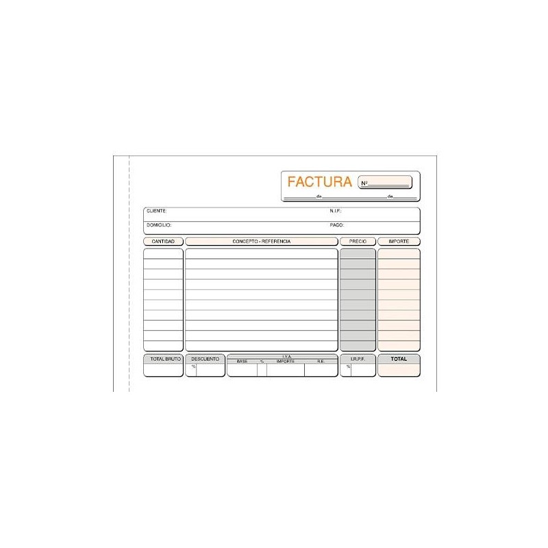 Talonario facturas Loan - 4 apaisado - triplicado - 50 x 3 hojas