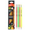 Lápiz grafito Deli Extend Extend Scribe Neon - HB - Con goma - Colores surtidos (PACK INDIVISIBLE DE 12 UNIDADES)