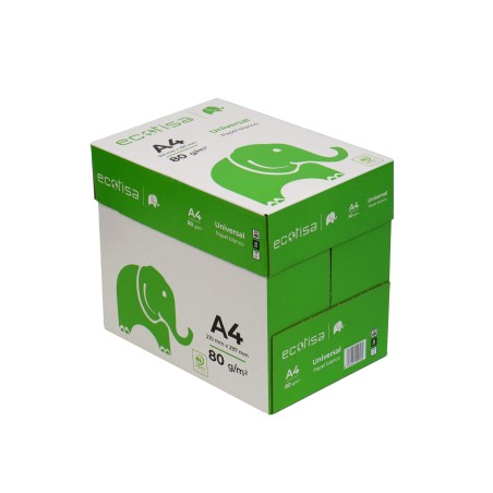 CAJA DE FOLIOS PAPEL FOTOCOPIADORA ECOTISA DIN A4 80 GRAMOS -CAJA DE 5X500 HOJAS