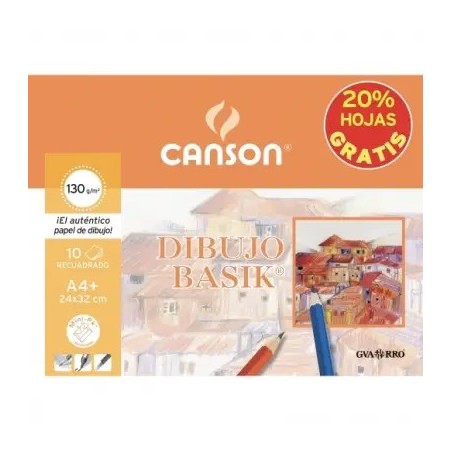 Pack de 20 - Minipack Promo 24x32 10H Dibujo Basik Recuadro 130g 20% Hojas GRATIS (PACK INDIVISIBLE DE 20 UNIDADES)