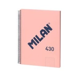 Cuaderno Milan Serie 1918 - Espiral - Cartón - A4 - 5x5 - 80 hojas - 95 g - Color rosa
