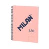 Cuaderno Milan Serie 1918 - Espiral - Cartón - A4 - 5x5 - 80 hojas - 95 g - Color rosa