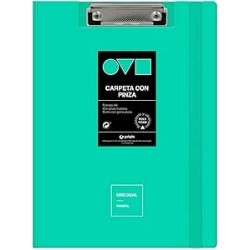 Portabloc carpeta de pinza con tapa Grafoplas Unequal minimal - Foam -A4 - Color verde agua
