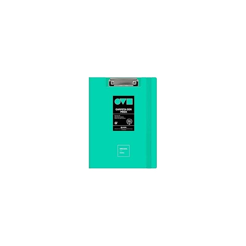 Portabloc carpeta de pinza con tapa Grafoplas Unequal minimal - Foam -A4 - Color verde agua Portabloc carpeta de pinza con tapa Grafoplas Unequal minimal - Foam -A4 - Color verde agua