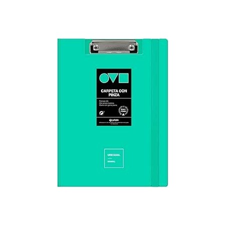 Portabloc carpeta de pinza con tapa Grafoplas Unequal minimal - Foam -A4 - Color verde agua