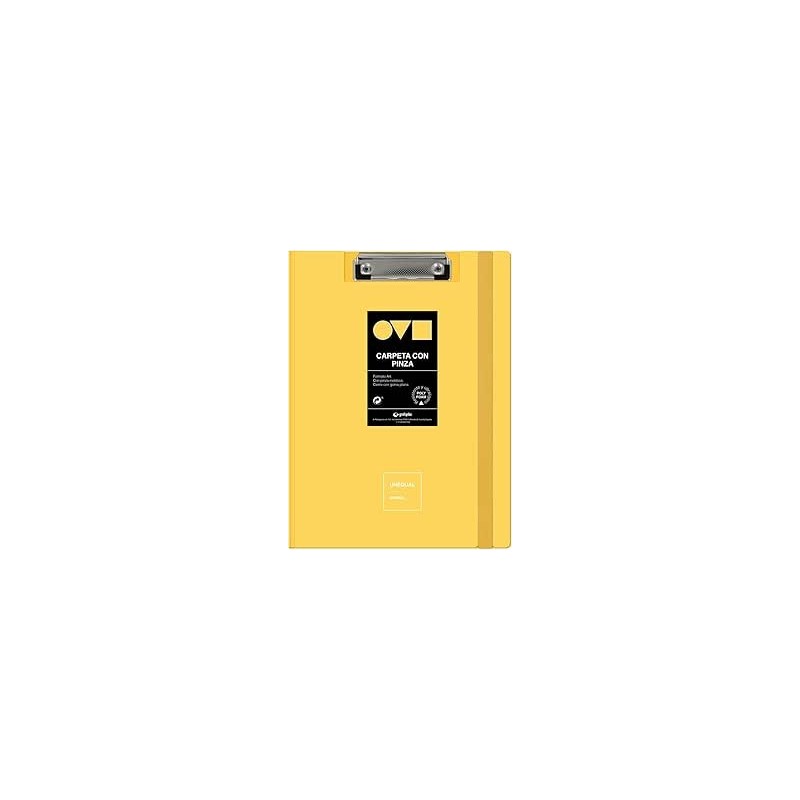 Portabloc carpeta de pinza con tapa Grafoplas Unequal minimal - Foam -A4 - Color amarillo soft