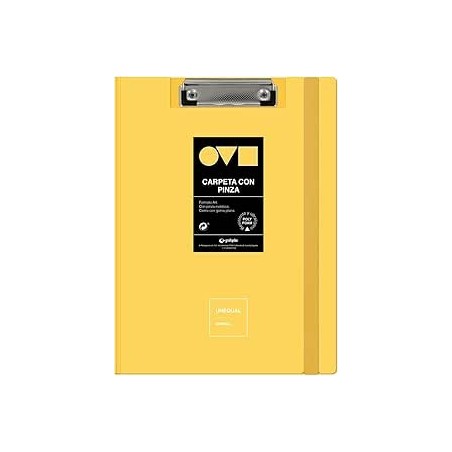 Portabloc carpeta de pinza con tapa Grafoplas Unequal minimal - Foam -A4 - Color amarillo soft