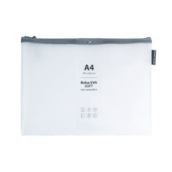 Bolsa con zip Grafoplas - A4 - Eva soft- Color blanco