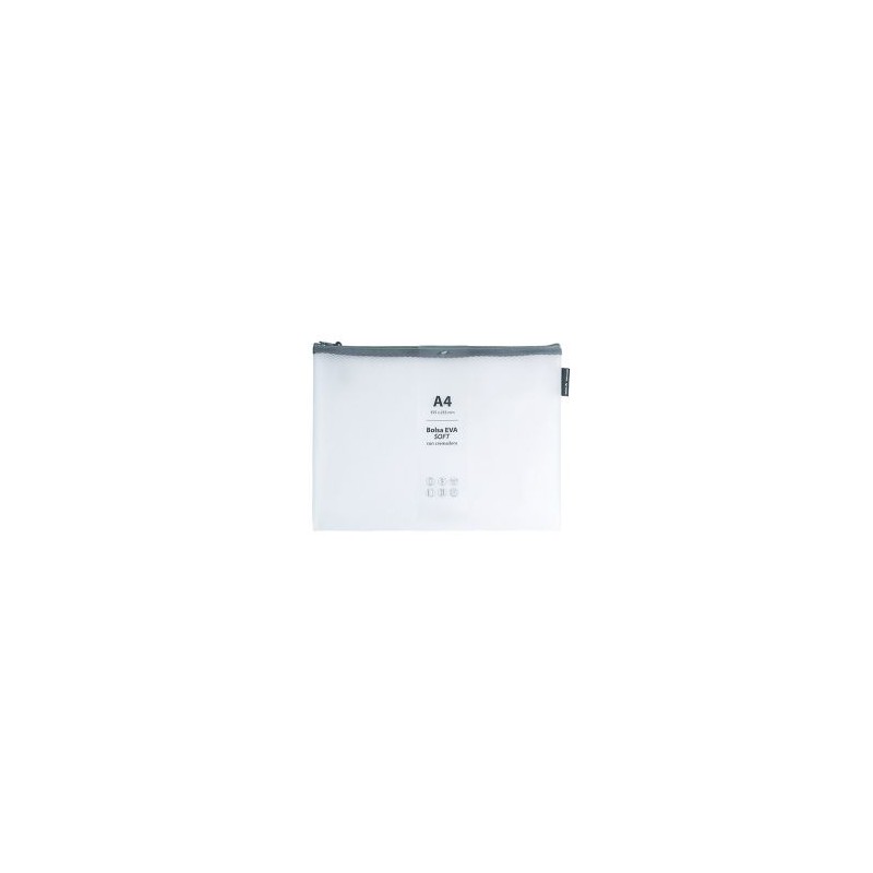 Bolsa con zip Grafoplas - A4 - Eva soft- Color blanco Bolsa con zip Grafoplas - A4 - Eva soft- Color blanco