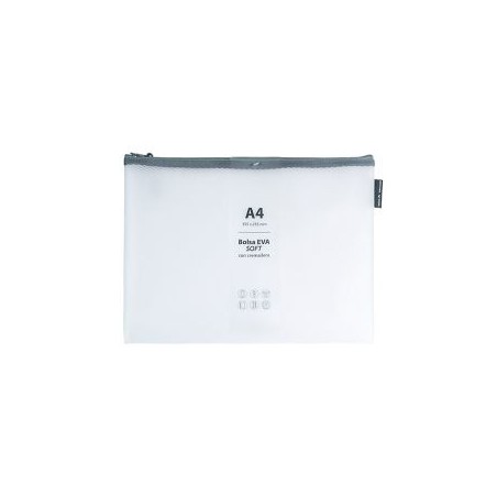 Bolsa con zip Grafoplas - A4 - Eva soft- Color blanco