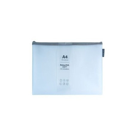 Bolsa con zip Grafoplas - A4 - Eva soft- Color azul