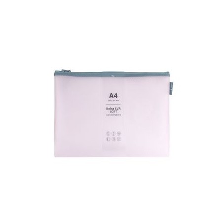 Bolsa con zip Grafoplas - A4 - Eva soft- Color rosa soft