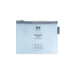 Bolsa con zip Grafoplas - A5 - Eva soft- Color azul soft