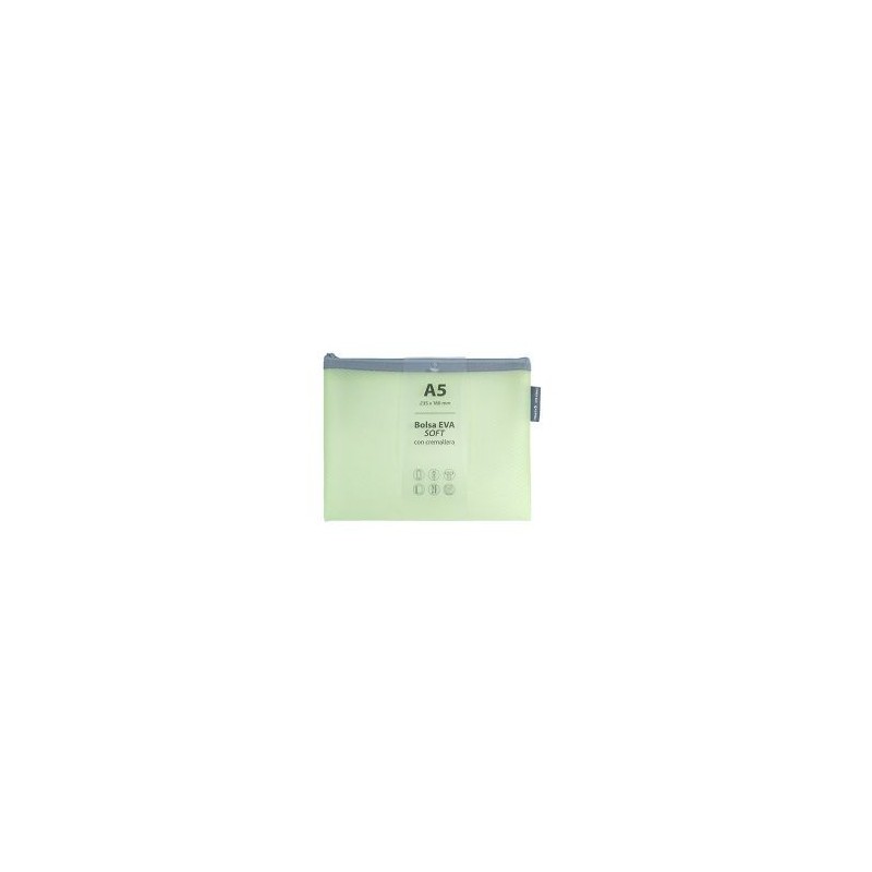 Bolsa con zip Grafoplas - A5 - Eva soft- Color mint soft Bolsa con zip Grafoplas - A5 - Eva soft- Color mint soft