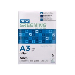 Papel fotocopiadora greening din a3 80 gramos paquete de 500 hojas