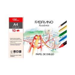 Papel de dibujo Fabriano - A4 - 130 g - Pack 10 hojas