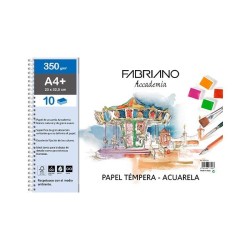 Bloc papel acuarela Fabriano - Espiral - A4+ - 350 g - 10 hojas