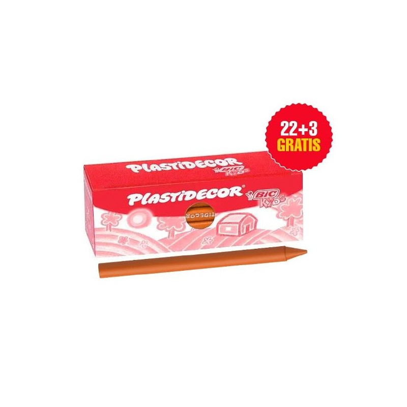 Ceras plásticas Plastidecor - Color marrón - Caja 25 ud Ceras plásticas Plastidecor - Color marrón - Caja 25 ud