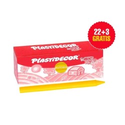 Ceras plásticas Plastidecor - Color amarillo - Caja 25 ud