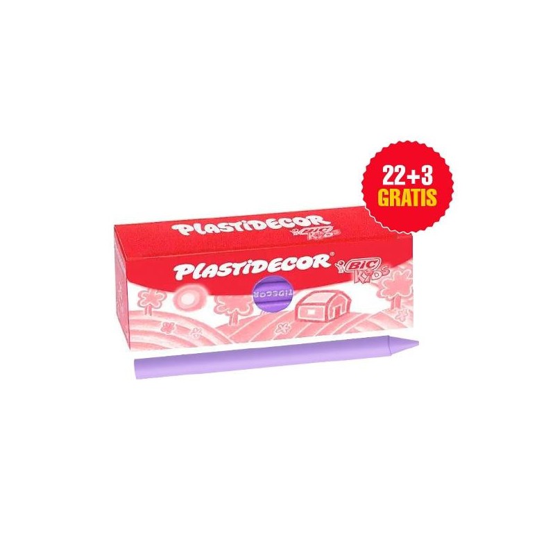Ceras plásticas Plastidecor - Color violeta - Caja 25 ud