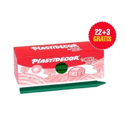 Ceras plásticas Plastidecor - Color verde oscuro - Caja 25 ud