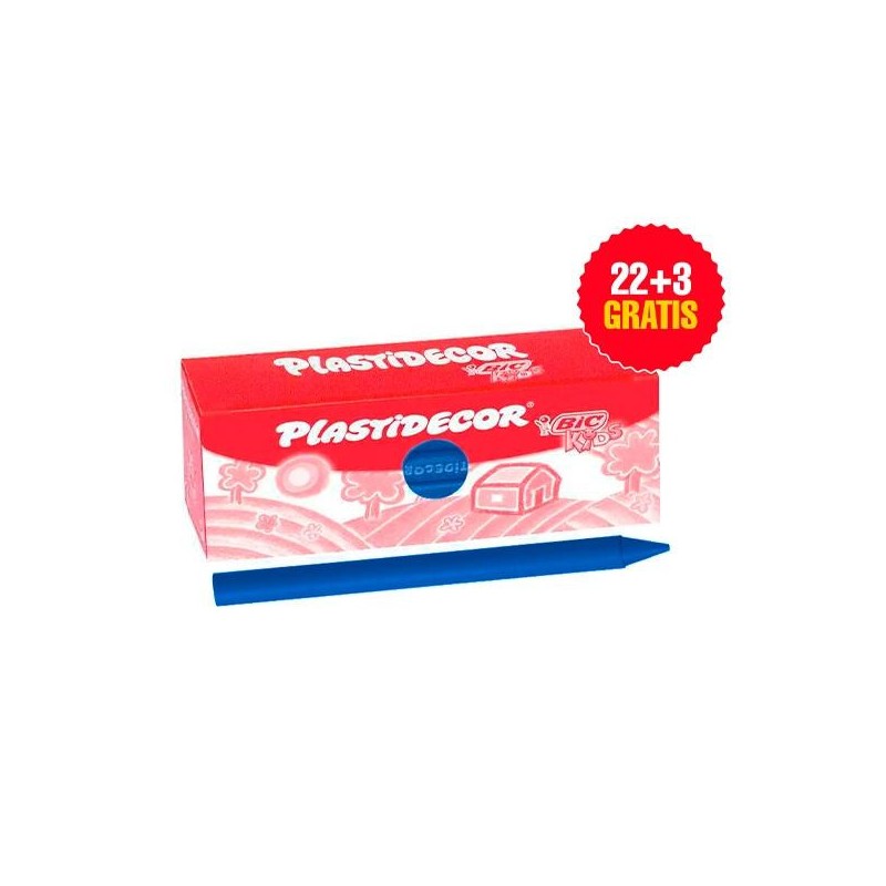 Ceras plásticas Plastidecor - Color azul oscuro - Caja 25 ud