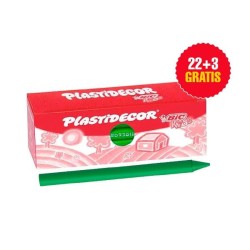 Ceras plásticas Plastidecor - Color verde claro - Caja 25 ud