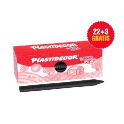 Ceras plásticas Plastidecor - Color negro - Caja 25 ud