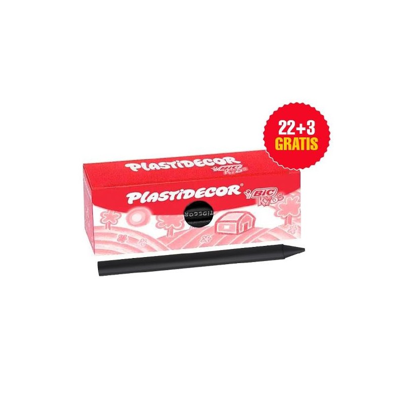 Ceras plásticas Plastidecor - Color negro - Caja 25 ud