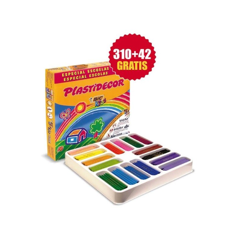 Ceras plásticas Plastidecor School pack - Colores surtidos - Caja 310 + 42 ud Ceras plásticas Plastidecor School pack - Colores surtidos - Caja 310 + 42 ud