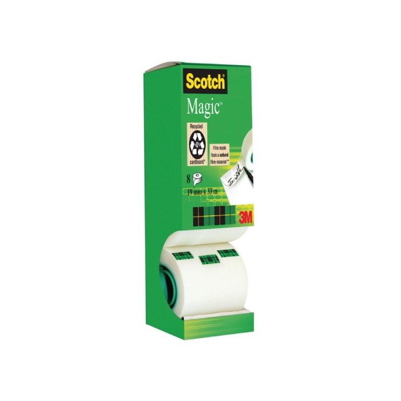 Cinta invisible Scotch Magic -19 mm x 33 m - Pack 8 rollos