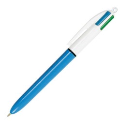 Bolígrafo retráctil Bic 4 colores - Punta 1 mm - Color negro, azul, rojo y verde