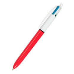 Bolígrafo retráctil Bic 4 colores Fine - Punta 0,8 mm - Color negro, azul, rojo y verde